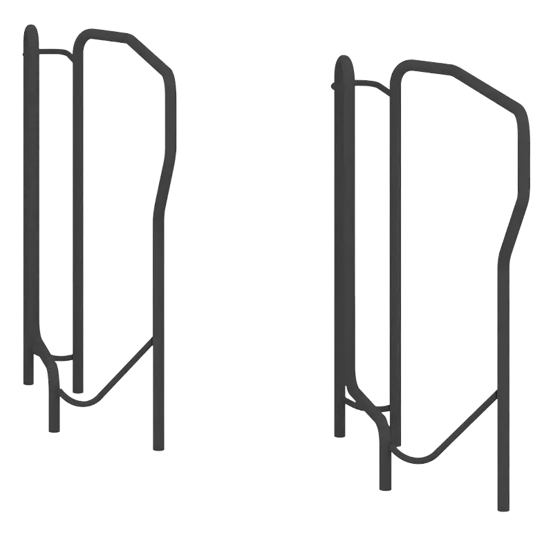 Fahrradparker TACOMA einseitig 45°, tief, zum Aufdübeln bei -200 mm, 1 Stellplatz, in RAL 7016 anthrazitgrau