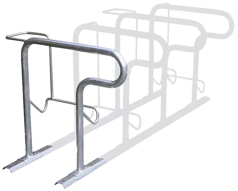 Reihenparker HEDLAND einseitig, hoch / tief, Tiefstellung kurzer Bügel, zum Aufdübeln bei +/- 0 mm