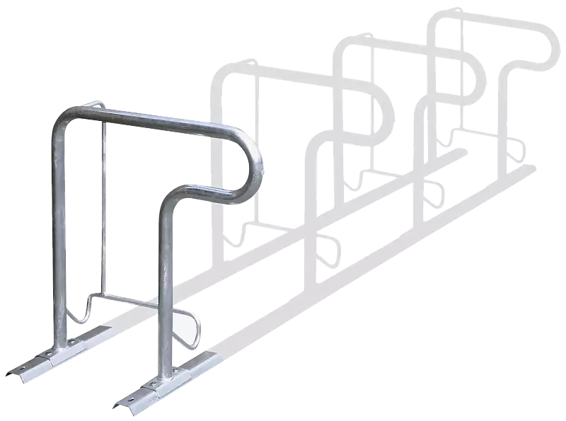 Reihenparker HEDLAND einseitig, tief / tief, Tiefstellung nur kurzer Bügel, zum Aufdübeln +/- 0 mm