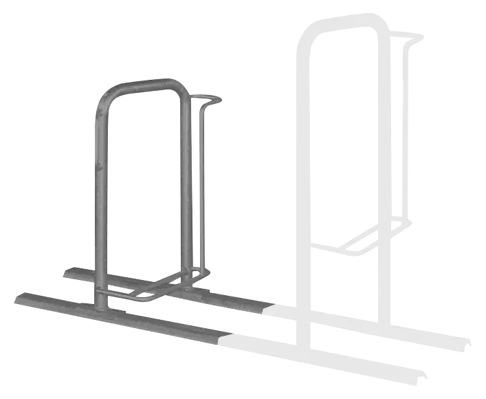 Fahrradparker MISSOURI-LIGHT einseitig 90°, tief / hoch, zum Aufdübeln bei +/- 0 mm, in RAL 7012 basaltgrau