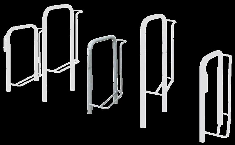 Fahrradparker MISSOURI-LIGHT einseitig 90°, tief / hoch, zum Aufdübeln bei -250 mm, feuerverzinkt