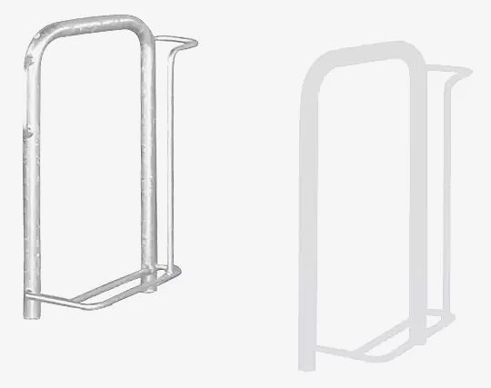Fahrradparker MISSOURI-LIGHT einseitig 90°, tief, zum Aufdübeln bei -250 mm, feuerverzinkt