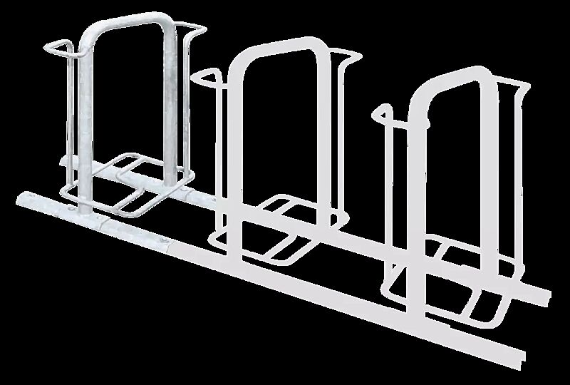 Fahrradparker MISSOURI-LIGHT doppelseitig 90°, tief, zum Aufdübeln bei +/-0 mm, feuerverzinkt