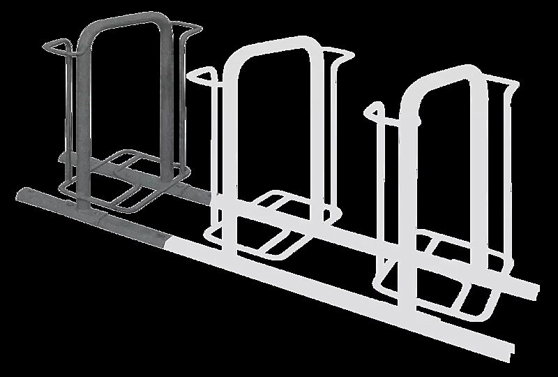 Fahrradparker MISSOURI-LIGHT doppelseitig 90°, tief, zum Aufdübeln bei +/-0 mm, in RAL 7012 basaltgrau