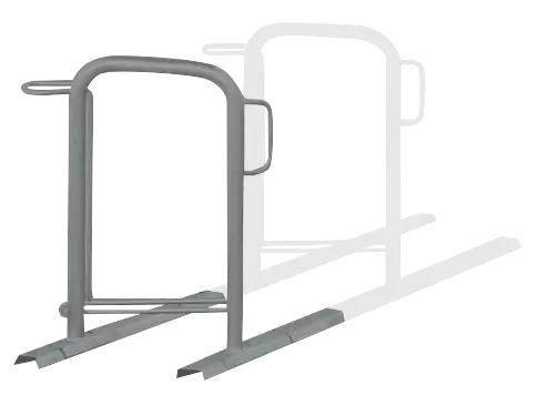 Fahrradparker MISSOURI-LIGHT einseitig 45°, tief, zum Aufdübeln bei +/- 0 mm, in RAL 7012 basaltgrau