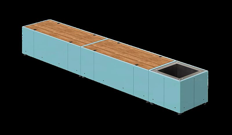 Sitzbank, Pflanzbehälter quadratisch