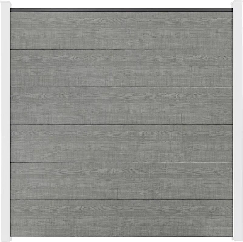 Sichtschutzwand WEXFORD, Ausführung BASIC, Wandelemente foliert in grey ash cut