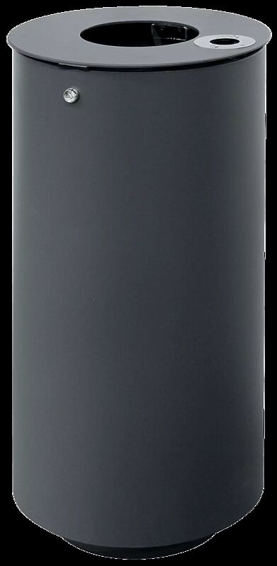 Abfallbehälter NORANDA, mit Ascher, in RAL 7016 anthrazitgrau
