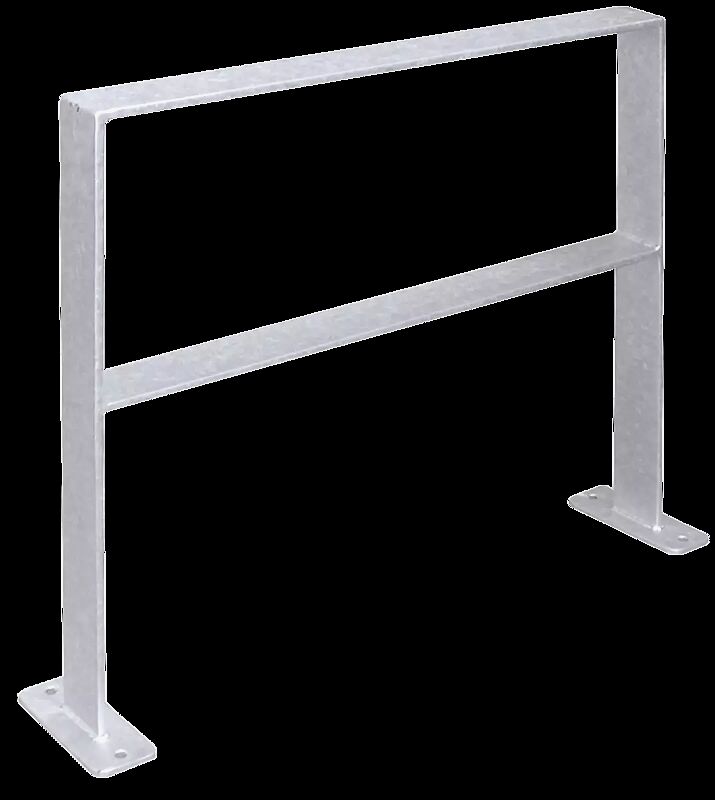 Anlehnbügel UTAH mit Quersteg, zum Aufdübeln, feuerverzinkt