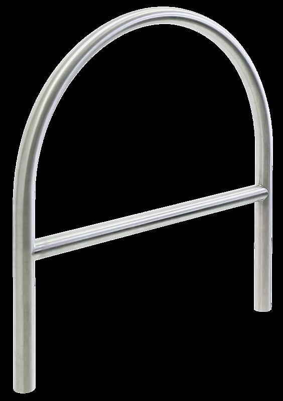 Anlehnbügel PALERMO mit Quersteg, zum Einbetonieren, Edelstahl