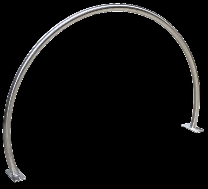 Anlehnbügel RADIUS zum Aufdübeln, Edelstahl
