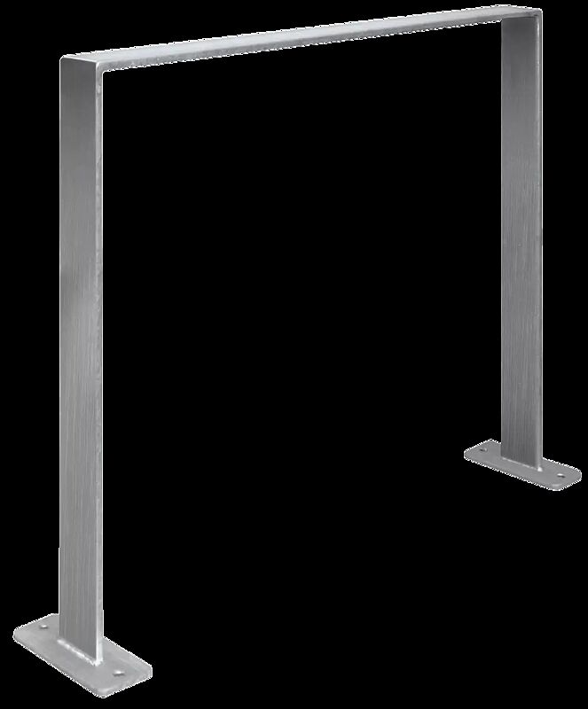 Anlehnbügel UTAH ohne Quersteg, zum Aufdübeln, Edelstahl