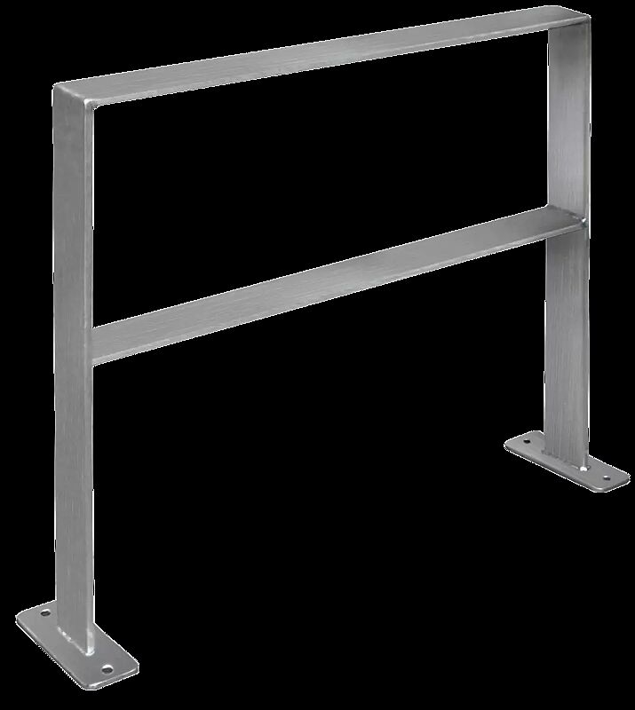 Anlehnbügel UTAH mit Quersteg, zum Aufdübeln, Edelstahl
