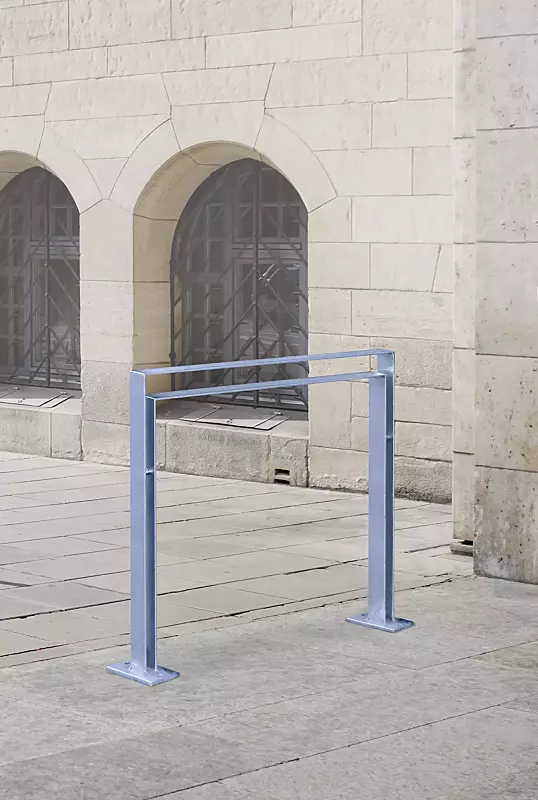 Anlehnbügel UTAH mit Innenbügel hoch, zum Aufdübeln, feuerverzinkt