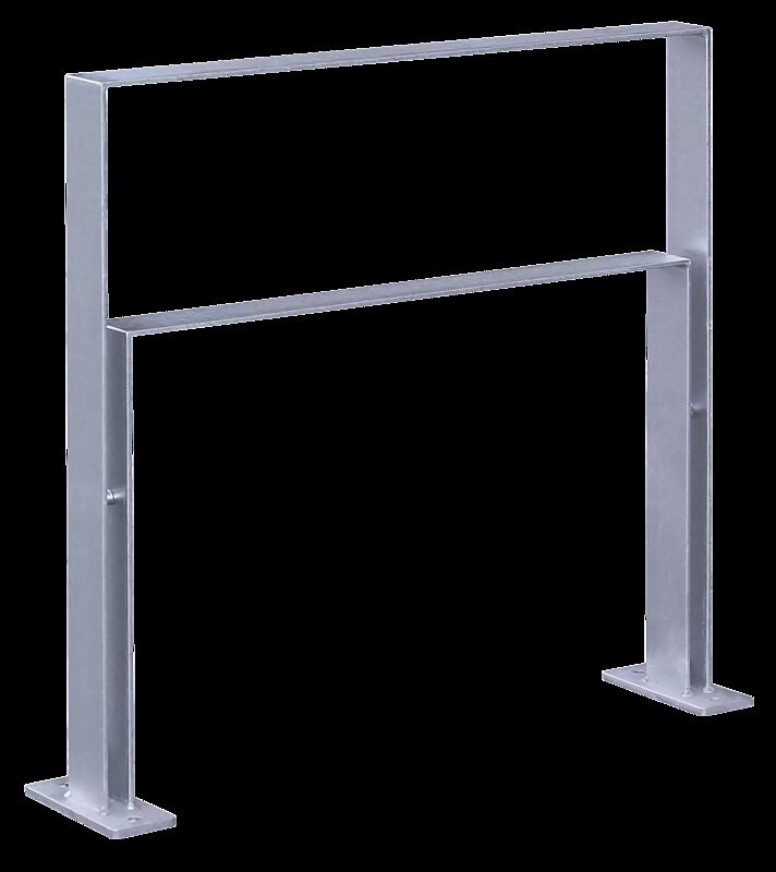 Anlehnbügel UTAH mit Innenbügel mittig, zum Aufdübeln, feuerverzinkt