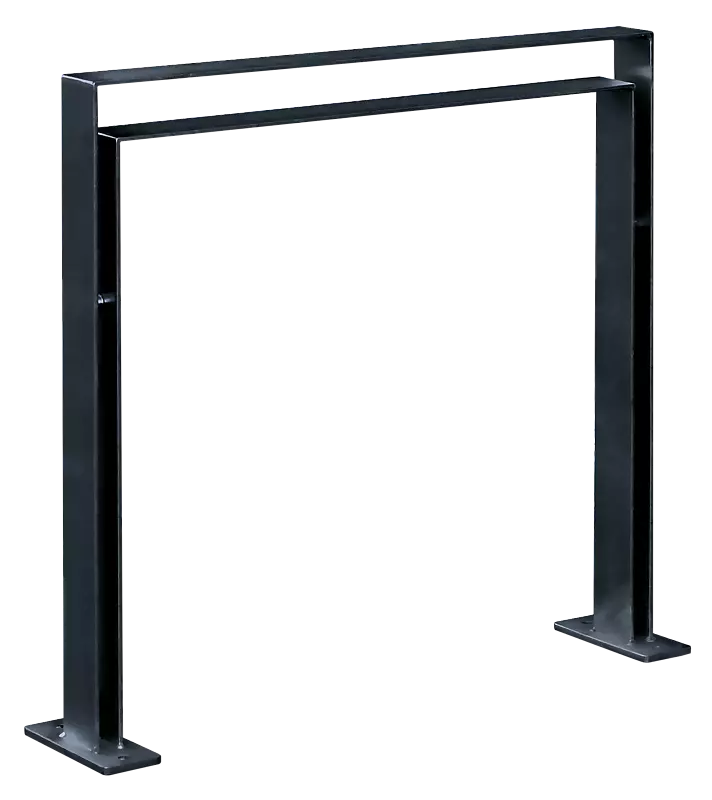 Anlehnbügel UTAH mit Innenbügel hoch, zum Aufdübeln, in RAL 7016 anthrazitgrau