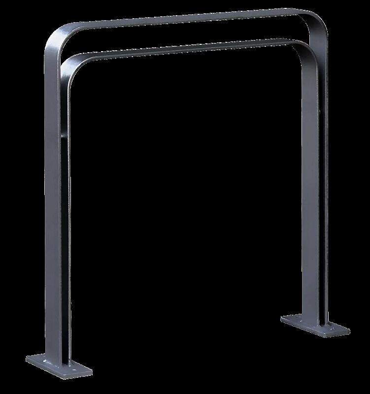 Anlehnbügel TAMPA mit Innenbügel hoch, zum Aufdübeln, Breite 850 mm, in RAL 7016 anthrazitgrau