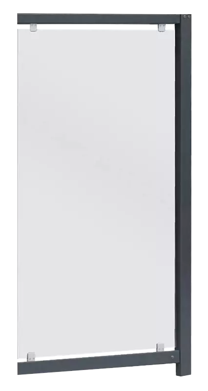 Windschutzwand, Klarglas Raster 1210 mm, einschließlich vorderer Stütze