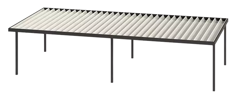 Pkw-Überdachung Z01, für 4 Pkw, Dachbreite x Dachtiefe 10290 mm x 5000 mm, Stahlkonstruktion in RAL 7016 anthrazitgrau