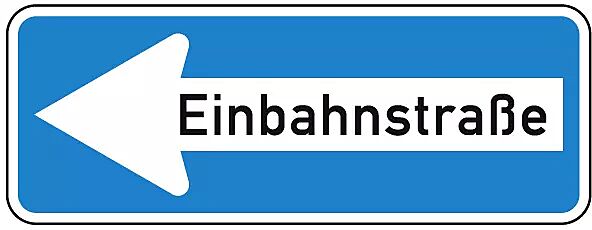 Verkehrszeichen: Einbahnstraße linksweisend