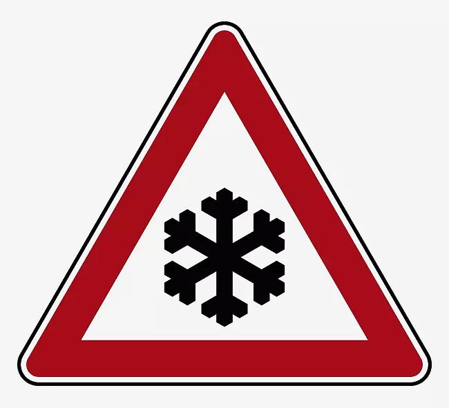 Verkehrszeichen: Schnee- oder Eisglätte