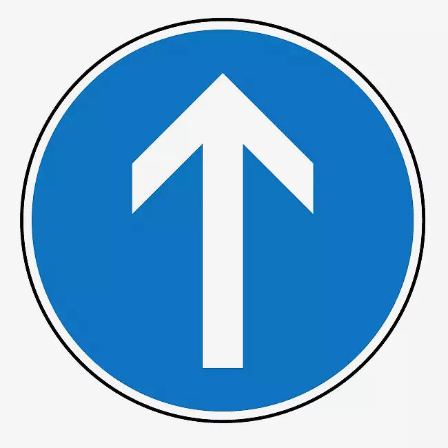 Verkehrszeichen: Vorgeschriebene Fahrtrichtung geradeaus