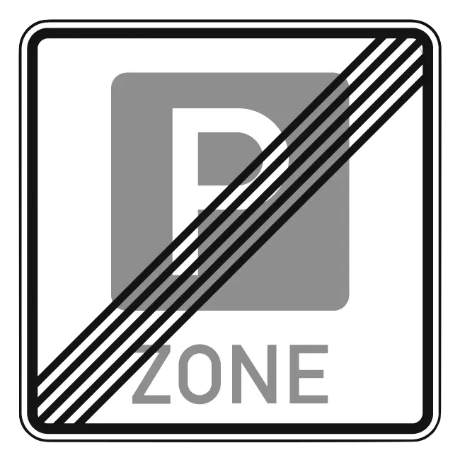 Verkehrszeichen: Ende einer Parkraumbewirtschaftungszone