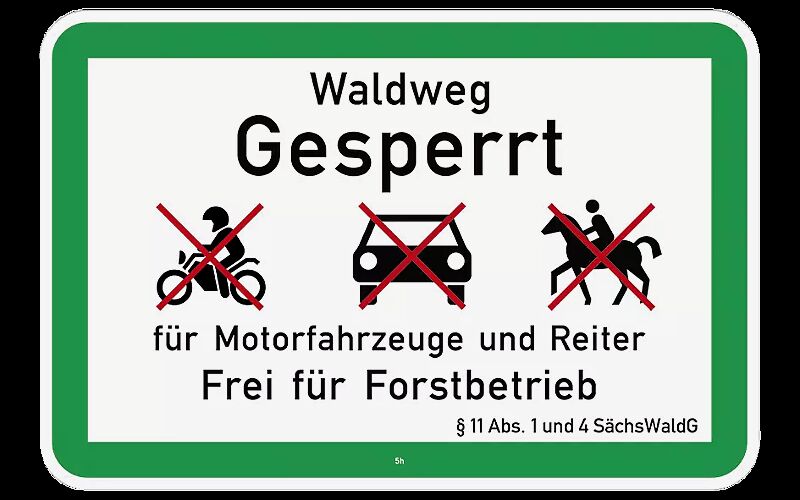 Hinweisschild: Waldweg gesperrt