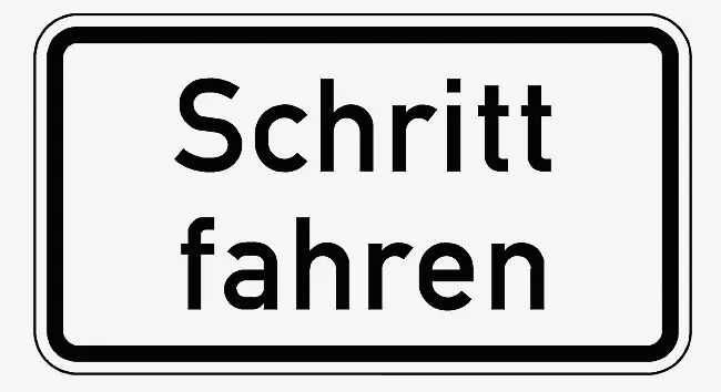 Verkehrszeichen: Schritt fahren