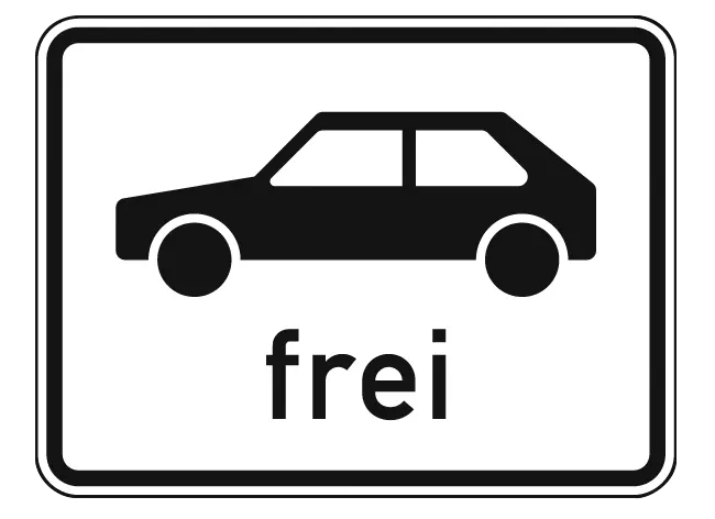 Verkehrszeichen: Personenkraftwagen frei