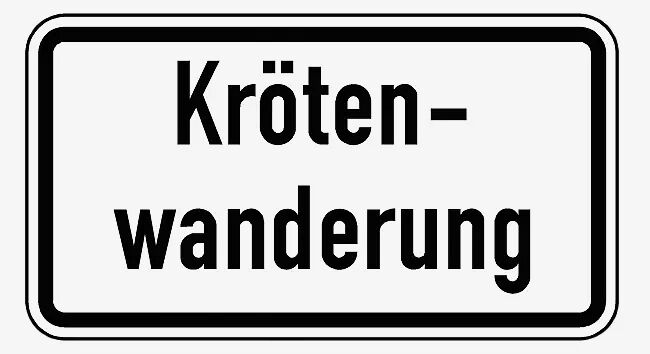 Verkehrszeichen: Krötenwanderung