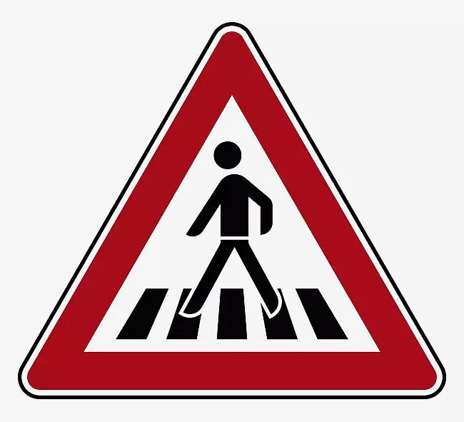 Verkehrszeichen: Fußgängerüberweg, Aufstellung rechts