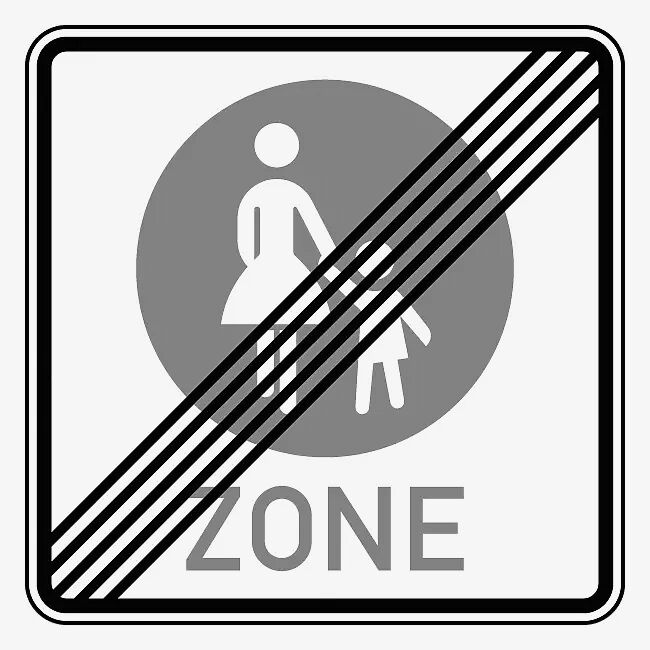 Verkehrszeichen: Ende einer Fußgängerzone