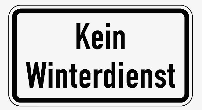 Verkehrszeichen: Kein Winterdienst