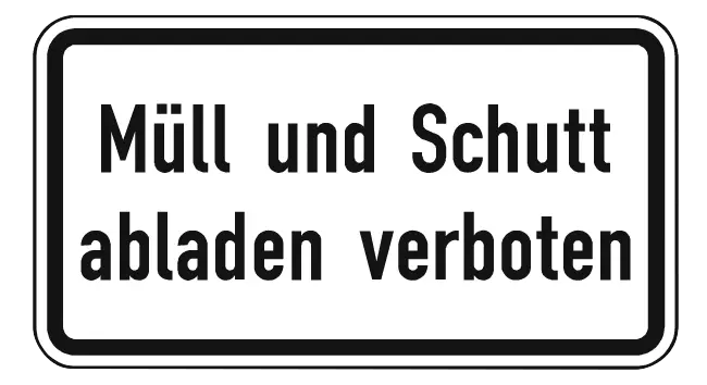 Verkehrszeichen: Müll und Schutt abladen verboten