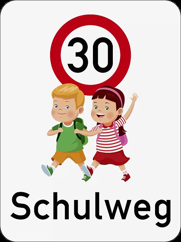 Hinweisschild SCHULWEG 30