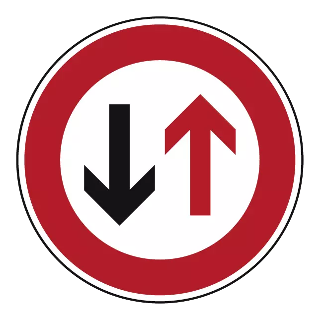 Verkehrszeichen: Vorrang des Gegenverkehrs