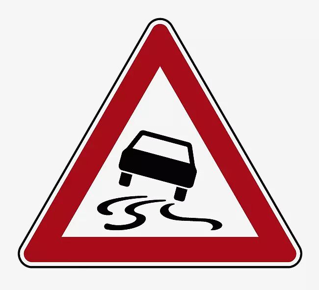 Verkehrszeichen: Schleuder- oder Rutschgefahr