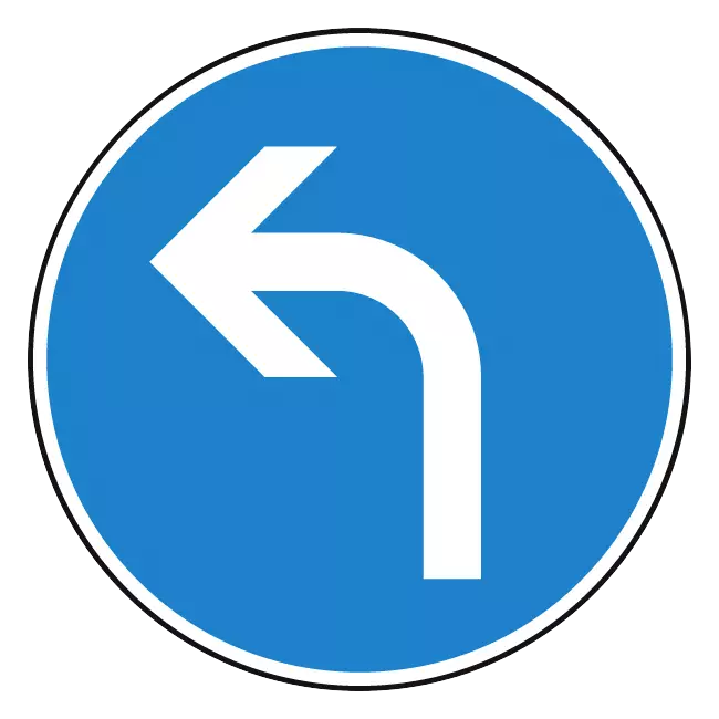 Verkehrszeichen: Vorgeschriebene Fahrtrichtung links