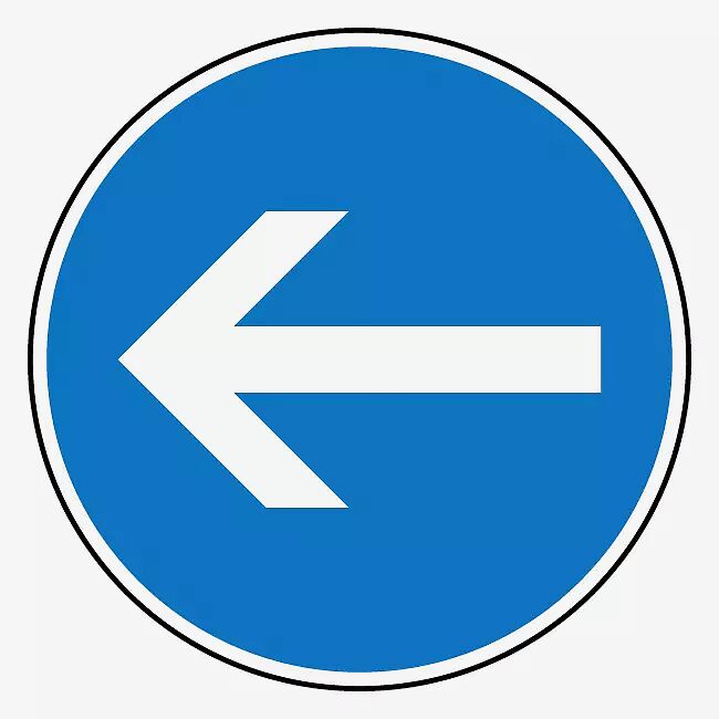 Verkehrszeichen: Vorgeschriebene Fahrtrichtung hier links