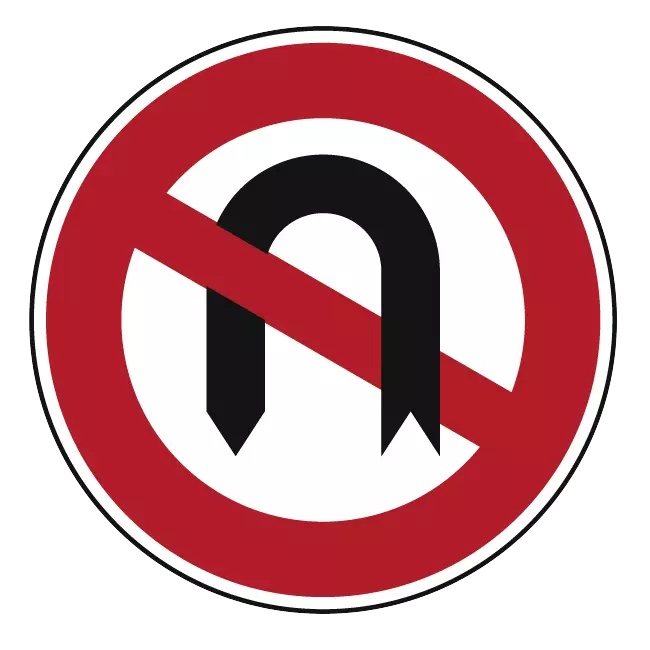 Verkehrszeichen: Verbot des Wendens
