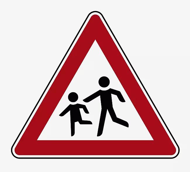 Verkehrszeichen: Kinder, Aufstellung rechts