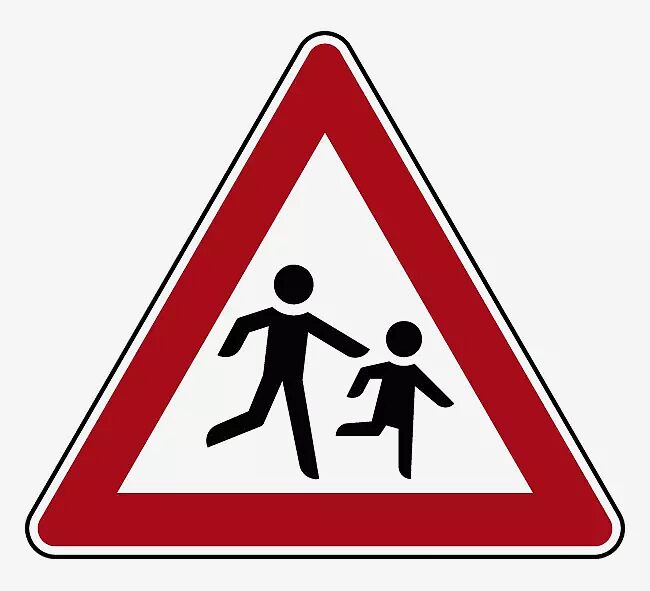 Verkehrszeichen: Kinder, Aufstellung links