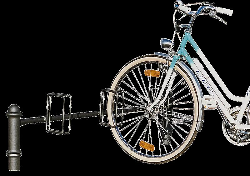 Fahrradständer mit Poller FAVORIT 40 einseitig, zum Einbetonieren