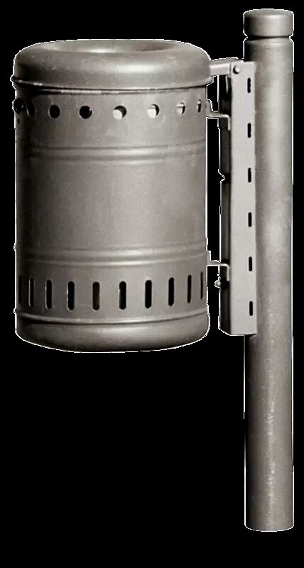 Abfallbehälter mit Poller BOULEVARD 83 aus Stahl