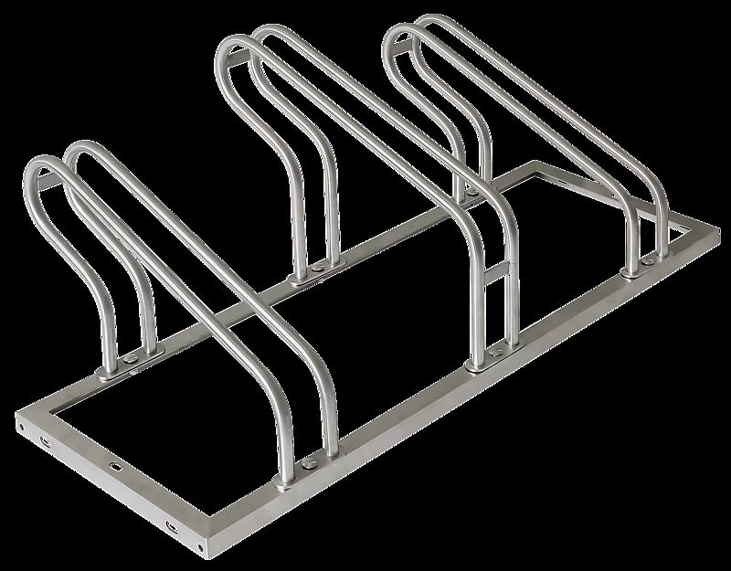 Fahrradständer UNIVERSAL einseitig 90°, 3 Stellplätze, Edelstahl