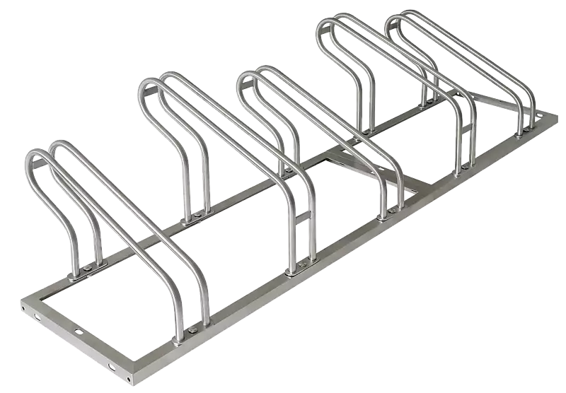 Fahrradständer UNIVERSAL einseitig 90°, 5 Stellplätze, Edelstahl