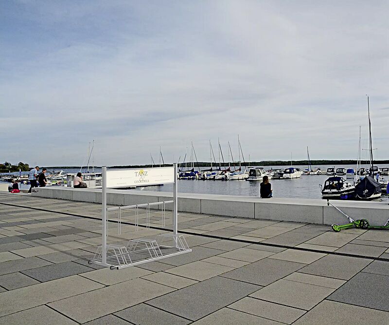 Werbefahrradständer AMARILLO mit Werbeschild (Zubehör)