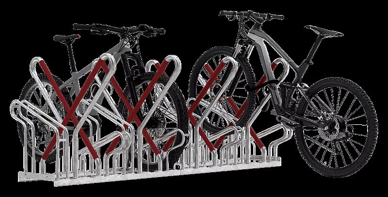 Fahrradständer DENVER, doppelseitig, 8 Stellplätze
