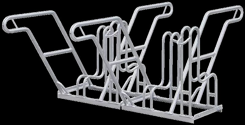 Fahrradständer RIVERSIDE, doppelseitig, 4 Stellplätze, 4 Anlehnbügel